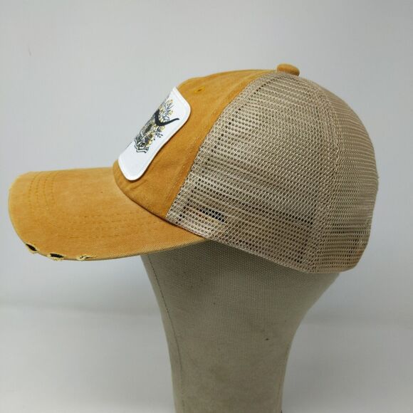 Cheeky's Junkie Women's Slideback Hat Tan Yellow Adjustable Distressed - Picture 5 of 11